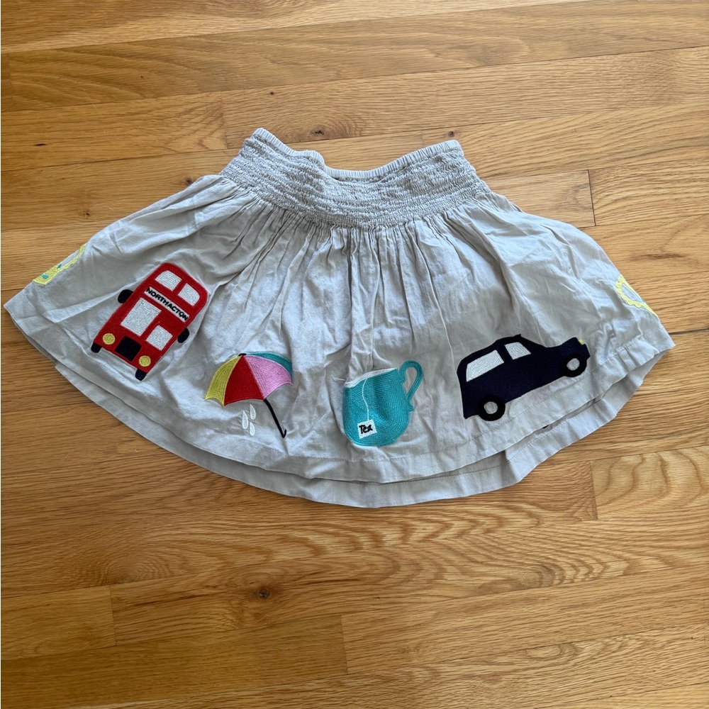 Mini Boden Gray Skirt with London Appliques